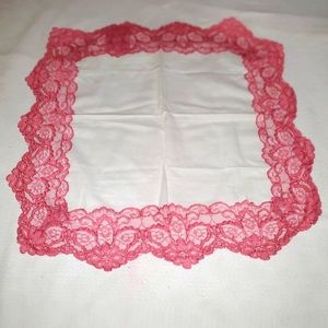 Rose and White Linen Dress Handkerchief